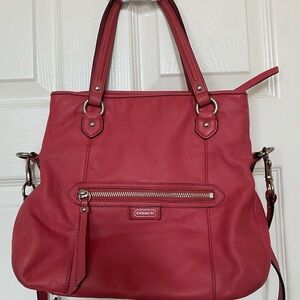 Authentic Coach Soft Leather Coral Handbag F23901